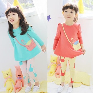 【For 9.9】【01:00-02:00 Shocking】2Pcs Summer Clothing Sets Baby Girls Cotton Print Tops + Pants Kids Clothes Costume