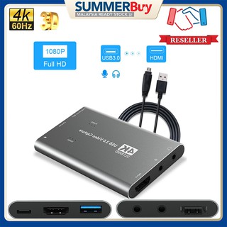 Audio Video Capture Card HDMI USB3.0 4K 1080P 60fps Reliable Portable Video Converter Streaming Live Broadcasts Power