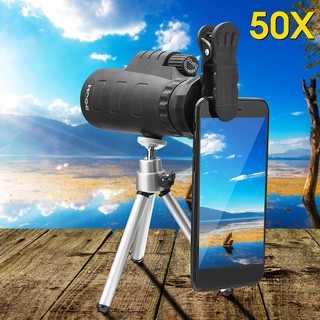 50X Universal Optical Zoom Mobile Phone Camera Monocular Telescope Lens + Tripod