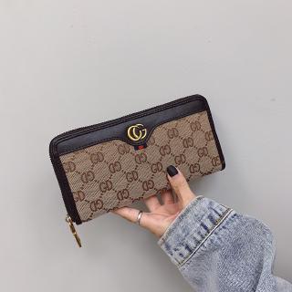 Brand Design Pu Leather Women Zipper Long Wallet Fashion Lady Plaid Purses Mini Wallets Trendy Coin Purse Card Holder