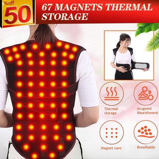 Tourmaline Self-heating Magnetic Therapy Belt Waist Support Shoulders Vest Waistcoat Warm Back Pain Treatment Correction