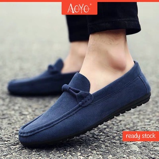 Men’ S Casual Suede Driver's Flat Sole Slip-On Loafers Shoes Moccasins