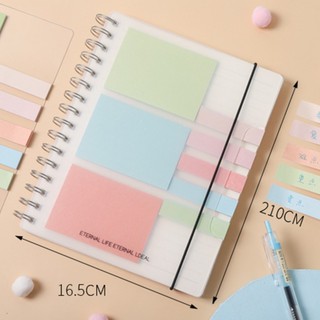 [Ready Stock] A5 Wire O Clear PP Notebook Colour Sticky Pad Journal Elastic Closure Stationary Buku Nota Buku Catatan