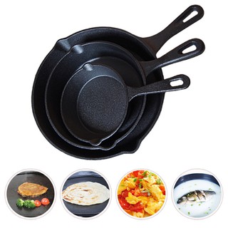 Cast Iron Non Stick Steak Frying Pan Cookware Flat Mini Non-Coated Barbecue Pan