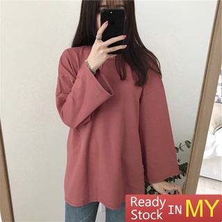 🌈Korean House🌸 Ready Stock IN MY 🌸 Korean Long sleeve baju perempuan T shirts Lengan Panjang Women Clothes Loose Sweatshirt Clothing Tops