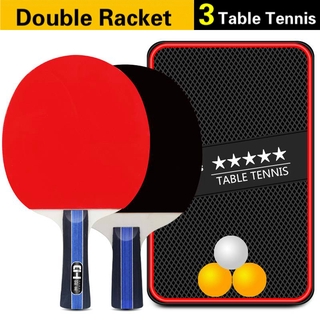 HD Table Tennis Bat 2 Racket 3 Ball Set Ping-Pong Racket Long/Short Handle