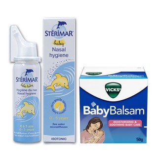 Vicks Baby Balsam 50g + Sterimar Baby Nasal Spray [Baby Congestion Set]