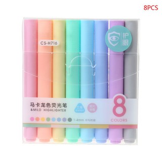 8pcs/set Creative Fluorescent Pen Highlighter Pencil Candy Color Drawing Marker
