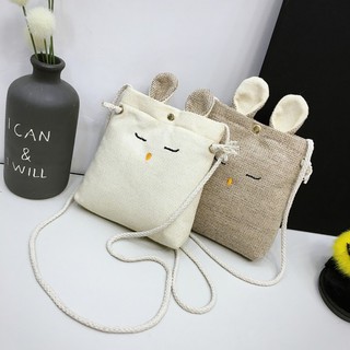 Cute Stylish Cartoon Rabbit Canvas Messenger Satchel Cosmetic Bag Handbag