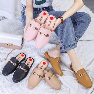 Fashion Summer Flat Korean Student Half Slippers Women's Mules Shoes