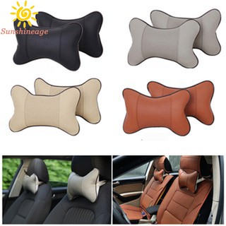 Car Auto Seat Head Neck Rest PU Leather Pad HeadRest Bone Shape Pillow