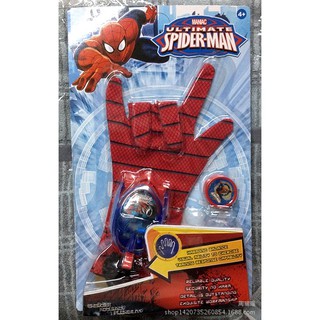 READY STOCK!! Superhero Spiderman/ Superman Cosplay Glove Flashing Sounding Childrens Toy Glove Launcher 4 flying disc