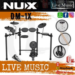 NUX DM-1X 5-Piece Digital Electronic Drum Set with FREE Headphone (DM1X / DM 1X)