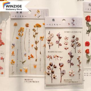 Winzige Plant PET Stickers Set Daisy DIY Scrapbooking Album Daily Journal Decoration