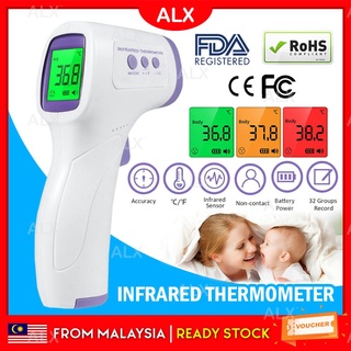 ALX Infrared Thermometer Gun CE RoHS Certified Medical Grade Forehead Thermometer High Accuracy Non-Contact LED Light体温计