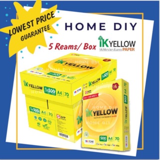 *SEPCIAL OFFER* IK Yellow / DOUBLE A A4 Paper 70gsm 500sheets 1 CARTON = 5 REAM *READY STOCK*