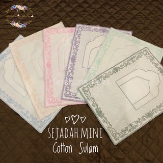 Sejadah Mini/Muka Cotton Sulam Warna (Nipis) by Telekung Tales
