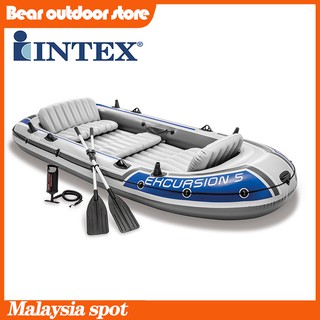 INTEX Drifters Thickened Five-person Inflatable Boat Five-person Fishing Boat Raft Boat Rubber Widened Kayak Air (1)
