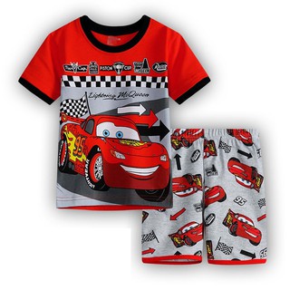 2-7Y T-shirt+Shorts 2pc Baby Boys Clothes Summer Short Sleeve Kids Suit Cartoon