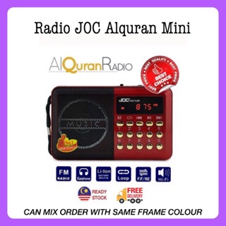 JOC RADIO AL QURAN MINI 30 JUZUK 8gb SD Card Free Serta Terjemahan