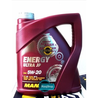 Mannol Energy Ultra JP+ESTER SAE 5W20 Fully Synthetic Engine Oil/Minyak Hitam (4LITER)