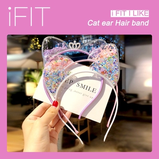 iFIT Korean Super Cute Cat ear Hair band Crown hair band hair clip