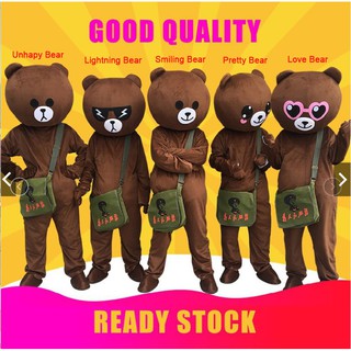 Brown Bear Mascot Costume Party and Cosplay Costume Adult Size +Shoulder bag