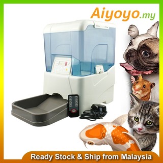 10.5L Auto Pet Food Feeder w/Voice Recording & LCD Display Remote Control Automatic Dispenser Cat Kitten Dog Puppy Rabbi (1)