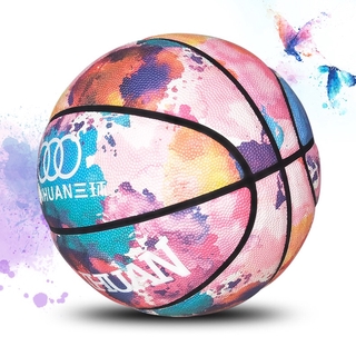 Colorful adult basketball standard No. 7 ball, personalized patterns can be used outdoors and indoors, good wear-resistant feel, pu super soft material