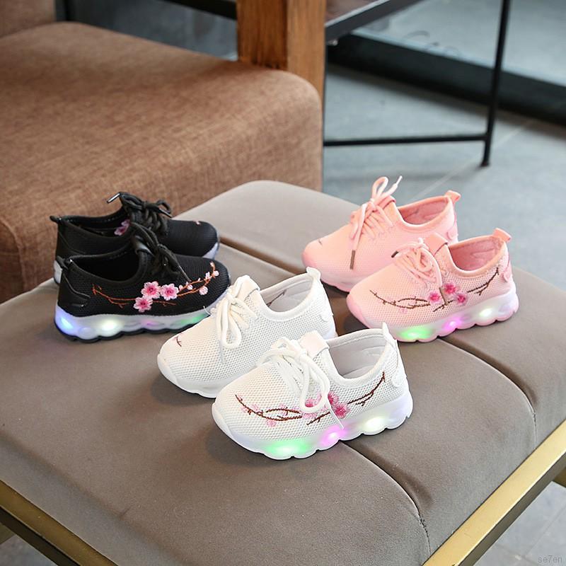 🌟Explosion Kids boys girls LED luminous waterproof breathable sports shoes