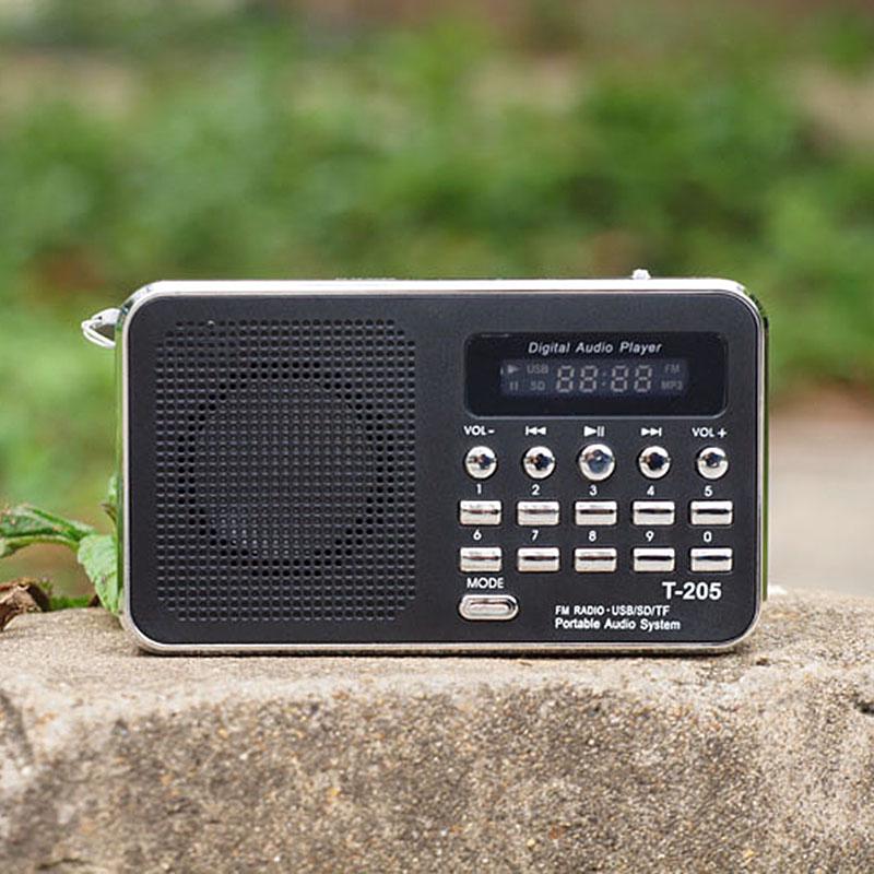 T205 FM Digital Radio Portable Card Speaker Multimedia MP3 Music Loudspeaker