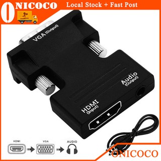 <Local Seller> Ready Stock 1080P HDMI Female to VGA Male with Audio Output Cable Converter Adapter