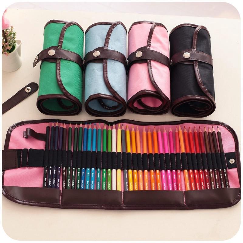 36/48 Pcs/Set New Fashion Canvas Brush Holder Pouch Wrap Case Marco Pencils