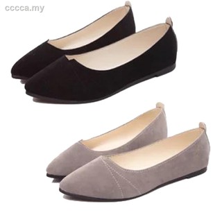 Summer Women Korean Style Black Grey Comfortable Casual Pointed Flats