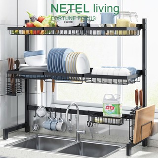 NETEL Dish Rack 2 Tier 304 Stainless Steel - Black