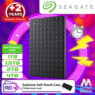 Seagate 1TB/1.5TB/2TB/4TB Expansion USB3.0 Portable External Hard Disk Drive [Free Soft Case]