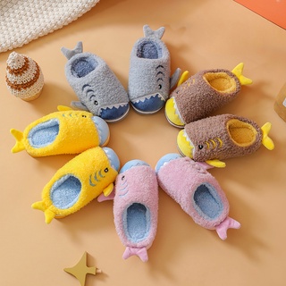 Ready Stock _ Children's Slippers Boys Baby Furry Autumn Winter New Style Toddlers Brushed W