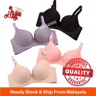 Ready Stock -Breathable NO Wire/Padded Super Smooth Seamless Bra With 3 Bk Hook