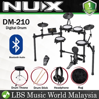 NUX DM-210 All Mesh Head Digital Electronic Drum Basic Package (DM210 DM 210)