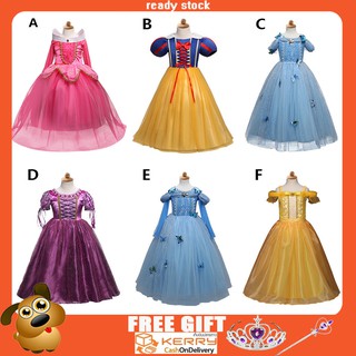Kids Halloween Costume Cosplay Girl Sequin Girl Frozen Snow White Princess Fancy Long Dress