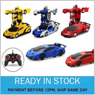 🌟In Stock🌟 Remote Control Car Transformers Robot Toy Bumble Bee Tobot RC Optimus Transform Kereta Toy Gift Birthday
