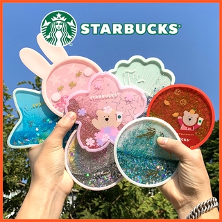 Starbucks Coaster Sakura Quicksand Coasters Thermal Insulation Anti-slip Mat Silicone Mat Water Mug Coffee Cup Mat