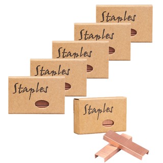 6 Pack Rose Gold Staples Standard Stapler Refill 26/6 Size 5700 Staples for Office School Home Stapling Accessories