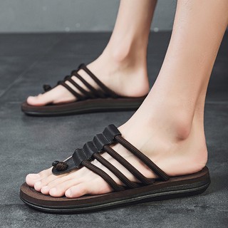 Ready Stock Korean Shoe Men's Summer Korean Fashion Canvas Slippers Casual Beach Light Home Lelaki Casual Sandals (5)