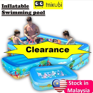 CLEAR Kolam Mandi Budak 3 RING Inflatable Swimming pool For Kids Pool (T893-T898) Kolam Mandi Besar Kolam Renang Budak