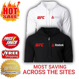 Super Premium: Mixed Martial Art UFC Essential Logo Mens Casual Reebok Long Sleeve Trend Hoodies Sweatshirt Full Zipper
