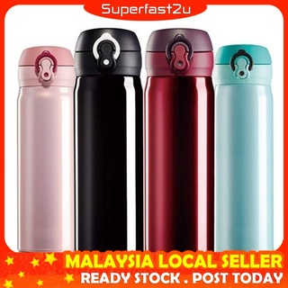 SuperFast2u-ReadyStock 500ML Water Bottle Thermo Thermos Flask Double Vacuum Flask
