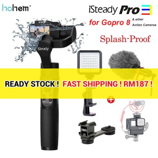 Hohem iSteady Pro 3 Gimbal Stabilizer 3-Axis Handheld Splash-Proof for DJI Osmo Action GoPro Hero 8 7 6/5/4/3 Smartphone iPhone Android Phone