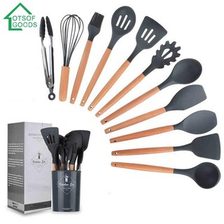 Silicone Spatula Turner Slotted spoon Ladle Spatula Basting brush Kitchenware
