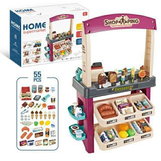 Ready Stock Premium Kids Children Home Supermarket Grocery Shop Pretend Play With Trolley & Items